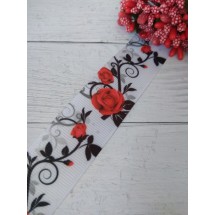 Лента репсовая с рисунком 25мм, цена за 1 м